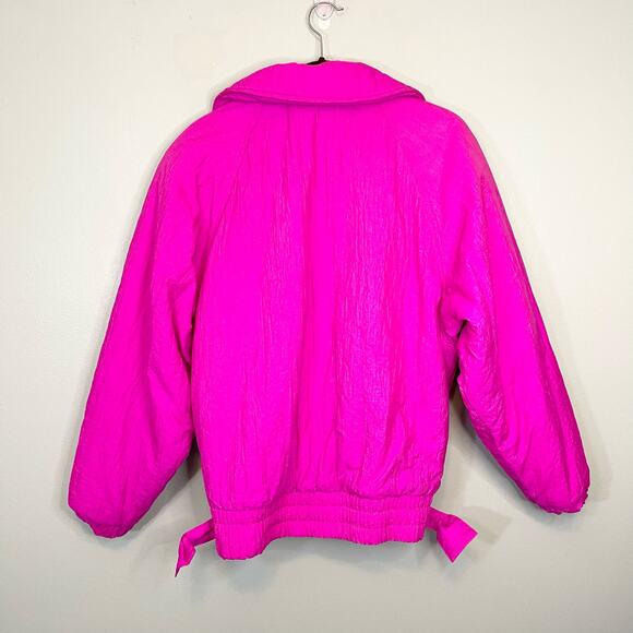VINTAGE Tyrolia Head Jacket Wome S Fuschia Pink Full Zip Ski Bomber Buckle Retro - Picture 2 of 10